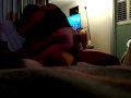 Hot Latino thug thrusting his cock inside cheating girl's extremely tight pussy while she is riding