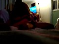 Hot Latino thug thrusting his cock inside cheating girl's extremely tight pussy while she is riding