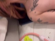Asian whore wants to fuck in bathroom at party