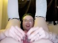 Cute alt girl bounces on dildo