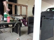 another non-nude upload me and Roxy spring cleaning