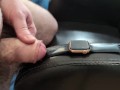 Cumshot on Girlfriend's Apple Watch with Shiny Black Band (Wristwatch Fetish)