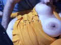 9 continuous minutes biting and sucking my big natural tits, he enjoys me breastfeeding him