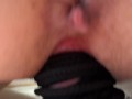 Sweet humiliation. Tied cock. Eating creamy pussy. Closeups.
