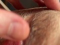 Sweet humiliation. Tied cock. Eating creamy pussy. Closeups.