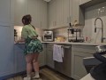 Thick & curvy stoner Cleans apartment, Smokes & gets naked
