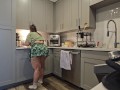 Thick & curvy stoner Cleans apartment, Smokes & gets naked