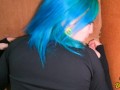 Cute blue haired student enjoys anal sex after school
