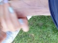 "Surprise" Blow Job!  Caught a Fan Wanking in the park - juicy Lousie