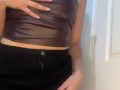 Mini falda y top cuero/ mini skirt and leather
