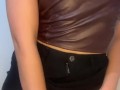 Mini falda y top cuero/ mini skirt and leather