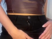 Mini falda y top cuero/ mini skirt and leather