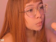 Deepthroat a lot of saliva and drool on my tits