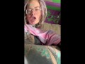 Naughty Hippie fingering herself, solo on the couch