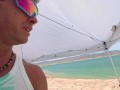 Camping and thonging in public! Sex while camping van life windy day!