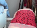 Petite brunette MILF fucks herself with thick dildo and plugs her pretty asshole.