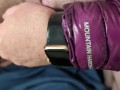 Wearing Girlfriend's Apple Watch and Down Jacket and cuming on her Apple Watch on my wrist