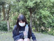 のあちゃんの野ションおしっこ我慢！！山登りしながらお漏らししちゃった！