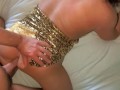 He finds used wife still in dress after party in trashed hotel room- dick in her ass