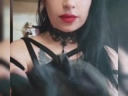 ASMR  latex gloves with oil