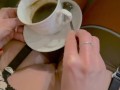 No panties in a cafe