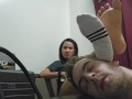 Slave jerk of on my asian socks (cum eating)