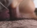 Wet Blowjob under Shower with huge load on tits. Two Angles, POV