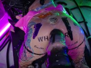 Huge monster dildo destroys my holes