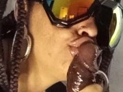 Queen Bee sucks all the cum from her workers stinger