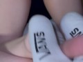 Girlfriend Gives Vans Sock Job and I Cum on Them!