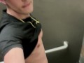 Jerking off in the bathroom stall