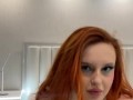RED HAIRED JUICY WHITE SKIN MERMAID WITH PERFECT TITS TOUCHES HERSELF AND UNDRESSES ON CAMERA