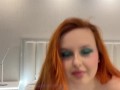RED HAIRED JUICY WHITE SKIN MERMAID WITH PERFECT TITS TOUCHES HERSELF AND UNDRESSES ON CAMERA