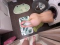 Stuck in the washing machine. AGAIN? Cum inside and shoved my cock in her mouth