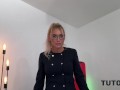 TUTOR4K. MILF tutor in stockings got so mad and then so horny so she tried 2 dicks at the same time