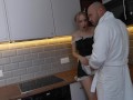 Fuck, are you gonna fuck me in my ass in front of your wife? Husband and wife anal fuck their maid!