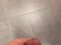POV Yellow Morning Power Piss Leaves Huge Puddle on Kitchen Floor