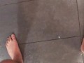 POV Yellow Morning Power Piss Leaves Huge Puddle on Kitchen Floor