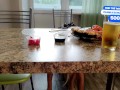 Stepmom seduced me for a fuck on the kitchen table at breakfast