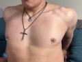 Sexy latino guy masturbating close up