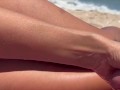 15 milf Sneaky side HJ on public beach