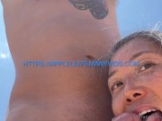20 acrobatic milf gives wild blowjob gets huge facial on the beach