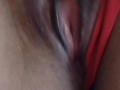 Mi coño mojado en lenceria roja. My Pussy
