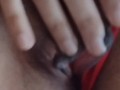 Mi coño mojado en lenceria roja. My Pussy