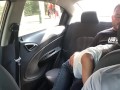 horny couple fuck in the uber car.