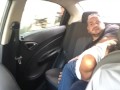 horny couple fuck in the uber car.