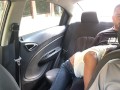 horny couple fuck in the uber car.