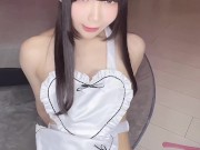 えっちな裸エプロンでオナニー