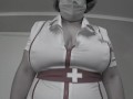Mature bbw of the nurse cries and shows its big natural sagging boobs