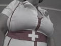 Mature bbw of the nurse cries and shows its big natural sagging boobs